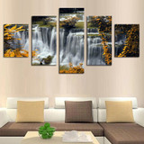 Canvas Modular Picture Wall Art Home 5 Panel Waterfall Landscape HD Printed Modern Painting