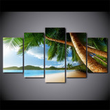 Canvas HD Printed Painting Modern Pictures 5 Panel Palm Trees Wall Art Modular