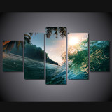 Wall Art Painting Modular Pictures 5 Panel Sea Wave Landscape HD Printed Modern Canvas