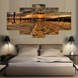HD Painting Wall Art Printed Modern Canvas 5 Panel Seaside Scenery Pictures Modular