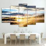Modern Canvas Painting HD Printed Wall Art Pictures 5 Pieces Sunshine Smoke Landscape Poster