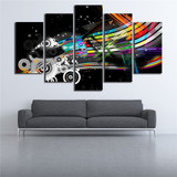 Modular Canvas Prints 5 Panel Abstract Music Painting Modern Wall Art Pictures