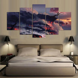 Canvas Wall Art Pictures 5 Pieces Volcano Tree Abstract Landscape  HD Printed Abstract Painting