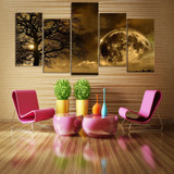 Modular HD Wall Art Modern Canvas 5 Panel Earth Tree Landscape Pictures Printed Painting