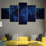 Wall Art Pictures Modern 5 Panel Starry Sky Map HD Printed Painting On Canvas