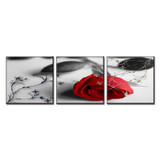 Modern Canvas Pictures HD Printed Wall Art 3 Pieces Red Rose Flower