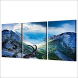 HD Printed Canvas Posters Wall Art 3 Pieces Capra Snow Mountain Natural Scenery Pictures