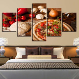 Modern Posters Wall Art Pictures 5 Panel Pizza Onions HD Printed Painting