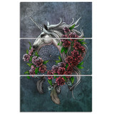 Unicorn Dreamcatcher Bedsheet Blue HD Print 3 Piece Canvas Pictures