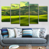 Print Poster 5 Pieces Italy Hills Green Field Painting Modular Wall Art Golf Course Pictures
