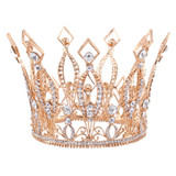 Tall Royal Wedding Tiara Bridal Pageant Beauty Contest Rhinestone Tiara Rose Gold Color Full Crown Tall Royal Wedding Tiara Bridal Pageant Beauty Contest Rhinestone Tiara Rose Gold Color Full Crown