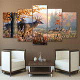 HD Home Decoration Painting Wall Art Modular Pictures 5 Panel Animals Deer Landscape Modern Canvas Printed
