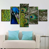 Wall Art HD Prints Canvas Poster 5 Pieces Beautiful Peacock Animal Painting Pictures Modern