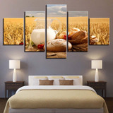 HD Modern Wall Art Posters Pictures 5 Panel Straw Milk Bread Printed Painting On Canvas