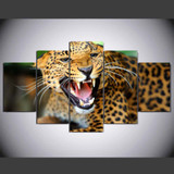 Printed Poster Canvas HD Modern 5 Panel Animal Leopard Pictures Painting Wall Art Modular