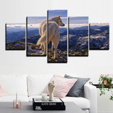 Painting HD Wall Art Printed Poster 5 Panel Wolf Landscape Cuadros Modular Canvas Pictures
