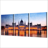 Modern Canvas Pictures HD Printed Wall Art 3 Pieces Water European Style Palace Landscape Paintings