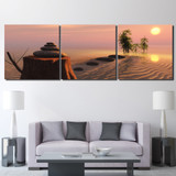 3 Piece Canvas Art HD Print Zen Stones Painting Sunset Peaceful Evening Paintings Wall