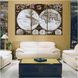 Modular Wall HD Art Poster 3 Panel Map Canvas Print Cuadros Painting Modern Pictures