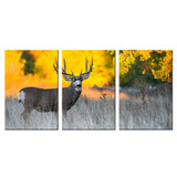 Canvas Wall Art Pictures Modern HD Print Poster 3 Pieces African Deer Steppe Sunset Scenery Poster