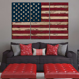 Modern Canvas Poster Wall Art Pictures Painting 3 Panel National Flag Modular Pictures