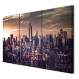 Modern Canvas Wall Art Picture 3 Pieces City New York Buildings Sunset Landscape Painting HD Printed Poster