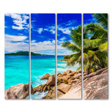 4 Piece Canvas Painting Beach Seascape Island Wall Pictures Posters And Prints