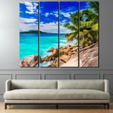 4 Piece Canvas Painting Beach Seascape Island Wall Pictures Posters And Prints