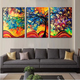 HD Wall Art Painting 5 Panel Colourful Tree Landscape Modular Pictures Printed Modern Canvas
