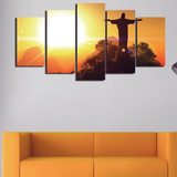 Modern Wall Art Canvas Painting 5 Panel Jesus Landscape HD Printed Pictures Poster