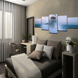 HD Modern Painting On Canvas Posters 5 Panel Ocean Shark Wall Art Pictures Printed Cuadros