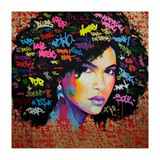Poster Wall Art Abstract Modern African Women Portrait Canvas Oil Painting On Canvas Graffiti Street