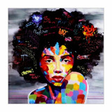 Poster Wall Art Abstract Modern African Women Portrait Canvas Oil Painting On Canvas Graffiti Street