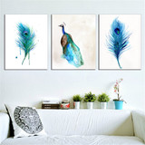 Wall Art Painting Cuadros HD Printed Poster 3 Panel Peacock Modular Canvas Pictures