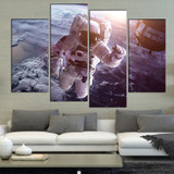 Modern Canvas Pictures HD Printed Wall Art 4 Pieces Astronauts Planets Surface Landscape Paintings
