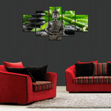 Wall Art Modern Pictures 5 Panel Bamboo Buddha Canvas HD Print Cuadros Painting Modular Poster