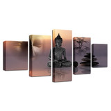 Wall Art Canvas HD Pictures 5 Panel Statue Of Buddha Painting Printed Stone Buddha Poster