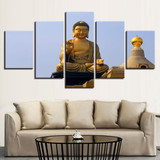 Modular Decorative Canvas Wall Art Abstract 5 Panel Buddha Landscape Pictures Prints Painting