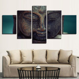 Canvas Wall Art Decorative Modular Pictures 5 Panel Figure Of Buddha Bedroom Prints Cuadros Painting