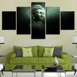 Modern HD Prints Wall Art Canvas Pictures Modular Poster 5 Pieces Statue Of Buddha Painting