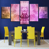 Canvas Wall Art Modular Pictures Printed 5 Panel Buddha Landscape HD Modern Posters Cuadros Paintings