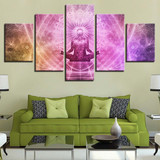 Canvas Wall Art Modular Pictures Printed 5 Panel Buddha Landscape HD Modern Posters Cuadros Paintings