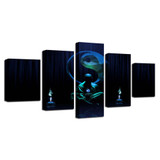 HD Canvas Wall Art Poster 5 Panel Buddha Modern Printed Pictures Painting