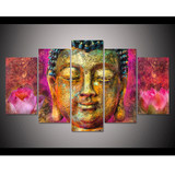 HD Wall Modular Pictures Art Posters 5 Panel Buddha Printed Modern On Canvas Painting
