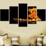 HD Canvas Print Wall Art Poster 5 Panel Flame Horse Modular Picture Paintings