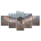 Modern Wall Art Pictures 5 Panel Animal Owl HD Printed Painting Posters