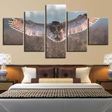 Modern Wall Art Pictures 5 Panel Animal Owl HD Printed Painting Posters