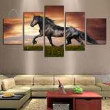 Art Wall Poster Painting Canvas 5 Panel Horse Landscape Modern HD Printed Pictures