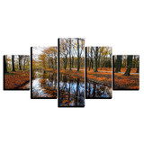 HD Canvas Wall Art Poster 5 Panel Forest Tree Landscape Modern Printed Pictures Painting