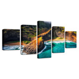 Painting HD Printed Canvas Wall Art Poster 5 Panel Kauai Hawaii Landscape Modular Pictures